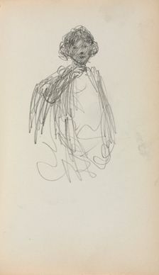 Italian Sketchbook: Woman, waist length (page 217), 1898-1899. Creator: Maurice Prendergast (American, 1858-1924)