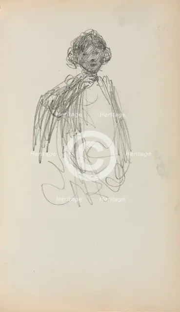 Italian Sketchbook: Woman, waist length (page 217), 1898-1899. Creator: Maurice Prendergast (American, 1858-1924).