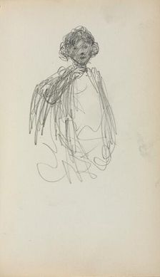 Italian Sketchbook: Woman, waist length (page 217), 1898-1899. Creator: Maurice Prendergast (American, 1858-1924)