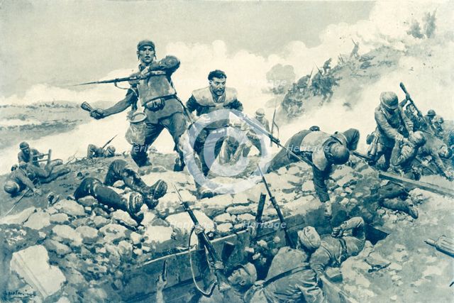 'Italian Soldiers Equipped with Breast-plates', 1917. Creator: Unknown.