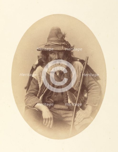 Italian Street Musician (Pifferaro), about 1855. Creator: Gustave Le Gray.