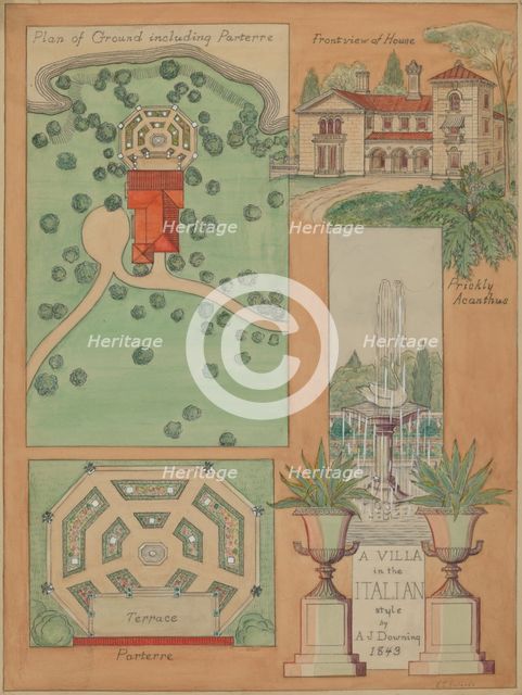 Italian Style Villa, c. 1936. Creator: Virginia Richards.