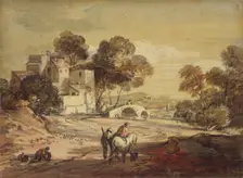 Italianate Landscape with Travellers on a winding Road, 1775-1779. Artist: Thomas Gainsborough