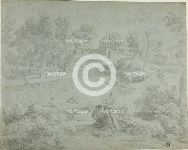 Italianate Landscape with Bathers, n.d. Creators: Richard Wilson, Gaspard Dughet, William Taverner.