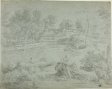 Italianate Landscape with Bathers, n.d. Creators: Richard Wilson, Gaspard Dughet, William Taverner