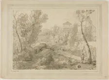 Italianate Landscape with Buildings, Aqueduct, c. 1774. Creator: Unknown