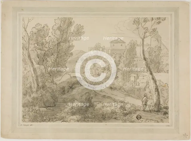 Italianate Landscape with Buildings, Aqueduct, c. 1774. Creator: Unknown.