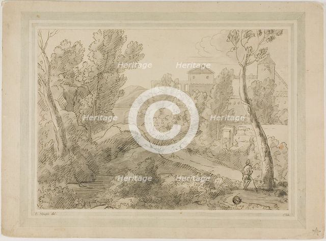 Italianate Landscape with Buildings, Aqueduct, c. 1774. Creator: Unknown.