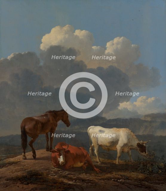 Italianate Landscape with Cattle, c1647-1678. Creator: Karel Du Jardin.