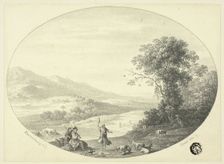 Italianate Landscape with Dancer, Musicians and Goats, c. 1750. Creator: Unknown