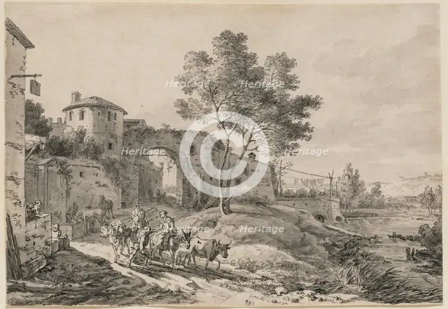 Italianate Landscape with Figures, between 1650 and 1670. Creator: Nicolaes Berchem.