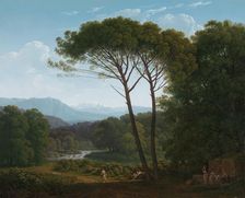Italianate Landscape with Pines, 1795. Creator: Hendrik Voogd