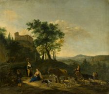 Italianate Landscape with Shepherds, c1630-1663. Creator: Jan Willemsz Lapp