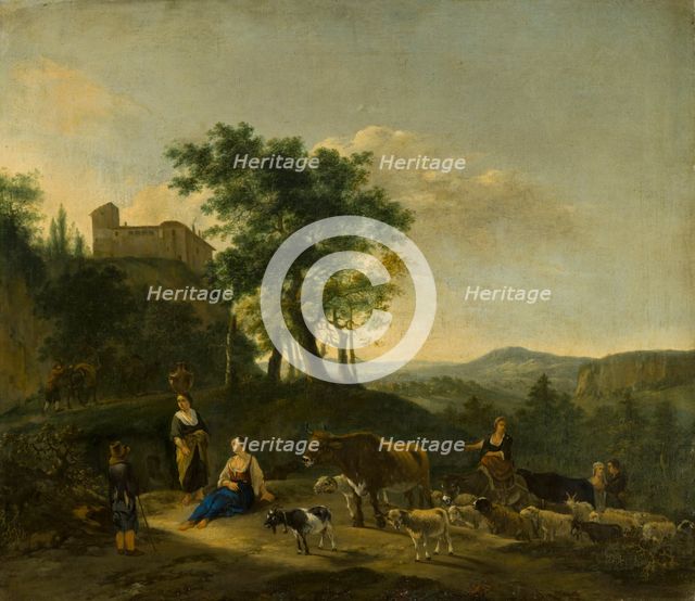 Italianate Landscape with Shepherds, c1630-1663. Creator: Jan Willemsz Lapp.