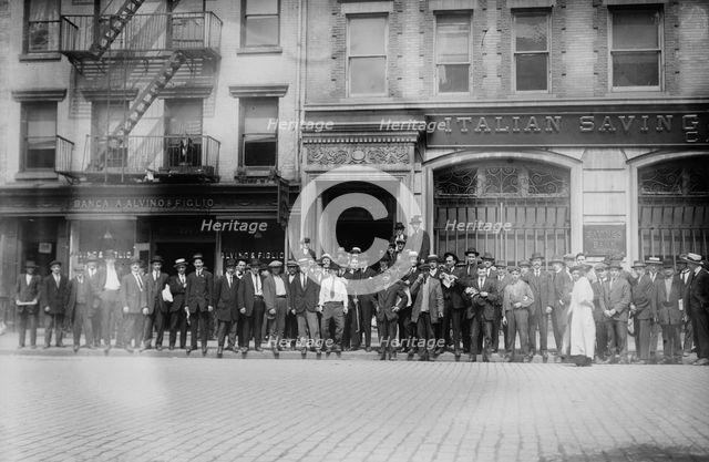 Italians at Consulate, New York, 5/25/15, 1915. Creator: Bain News Service.