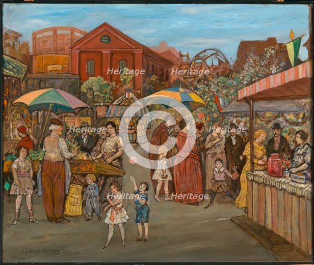 Italians in Jefferson Park, 1934. Creator: Jerome Myers.