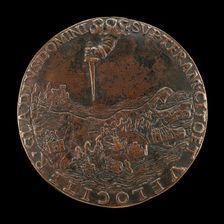 Italy Threatened by the Hand of God [reverse], c. 1497. Creator: Unknown