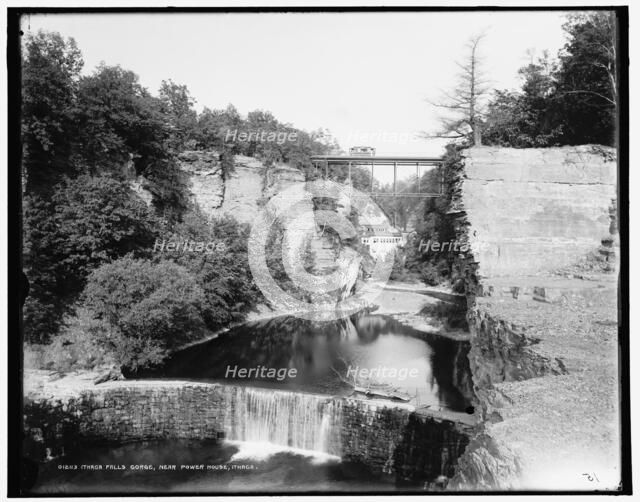 Ithaca Falls Gorge near power house, Ithaca, c1900. Creator: Unknown.