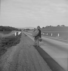 Itinerant worker on U.S. 101 near San Luis Obispo, California , 1939. Creator: Dorothea Lange