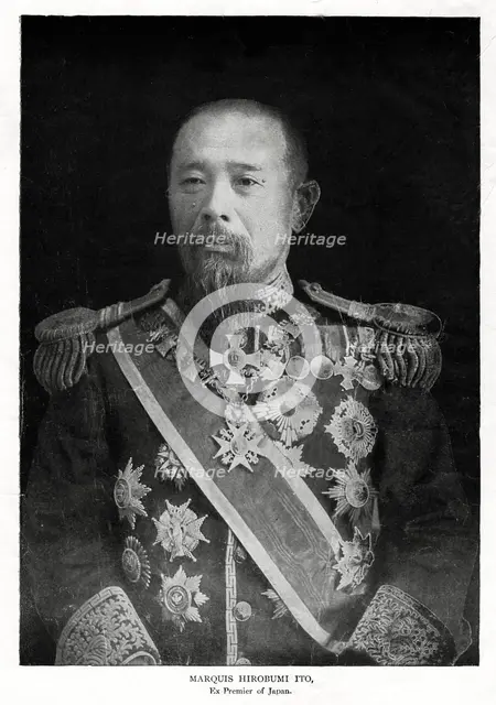 Ito Hirobumi, first Prime Minister of Japan, 1908. Artist: Unknown
