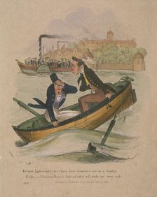 It's most hinfamous to let these here steamers out on a Sunday... 1834. Artist: Anon