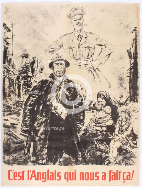 It's the English who did this to us. (Vichy France Propaganda Poster), 1940. Creator: Matejko, Theo (1893-1946).