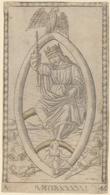Iupiter (Jupiter), c. 1465. Creator: Master of the E-Series Tarocchi