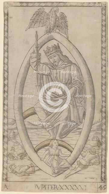 Iupiter (Jupiter), c. 1465. Creator: Master of the E-Series Tarocchi.