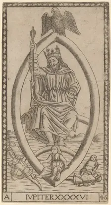 Iupiter (Jupiter), probably c. 1470. Creator: Master of the S-Series Tarocchi