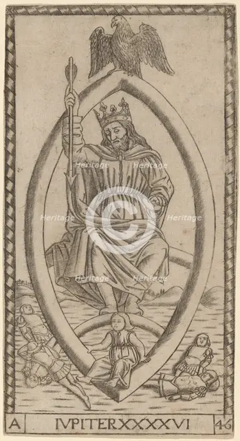 Iupiter (Jupiter), probably c. 1470. Creator: Master of the S-Series Tarocchi.
