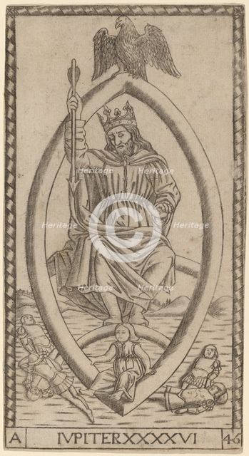Iupiter (Jupiter), probably c. 1470. Creator: Master of the S-Series Tarocchi.