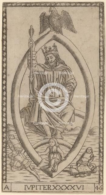 Iupiter (Jupiter), probably c. 1470. Creator: Master of the S-Series Tarocchi.