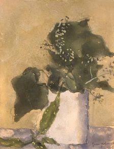 Ivy Leaves in a White Jug, c1920-1925. Creator: Gwendolen Mary John
