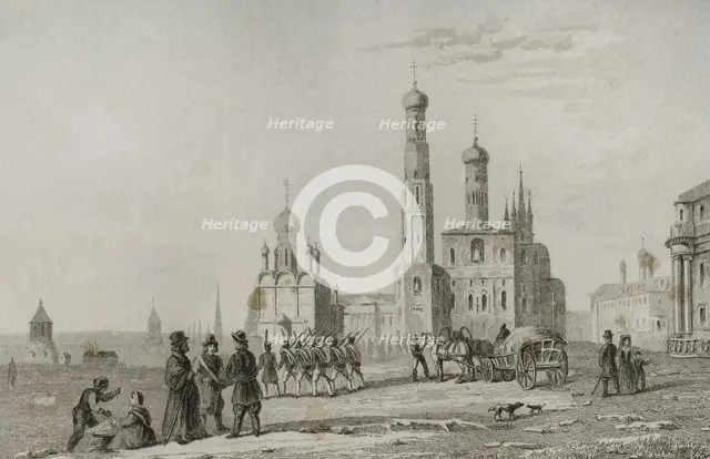 Ivan the Great Bell Tower, Moscow, Russia, 1839. Creator: Samuel Cholet.