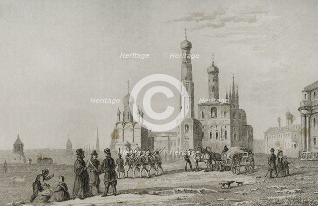 Ivan the Great Bell Tower, Moscow, Russia, 1839. Creator: Samuel Cholet.