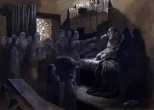 Ivan the Terrible and the Ghosts of His Victims 19th or early 20th century. Artist: Mikhail Petrovich Klodt