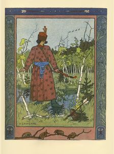 Ivan Tsarevich and Frog Princess, 1901. Artist: Bilibin, Ivan Yakovlevich (1876-1942)