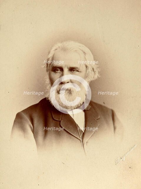 Ivan Turgenev, Russian author, late 19th century. Artist: Charles Bergamasco