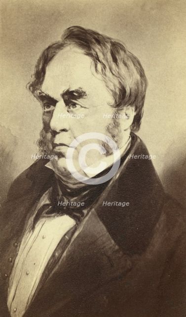 Ivan Andreevich Krylov, head-and-shoulders portrait, facing left, between 1880 and 1886. Creator: Unknown.