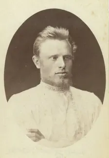 Ivan Cherniavski, head-and-shoulders portrait, facing right, between 1880 and 1886. Creator: Unknown