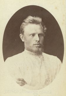Ivan Cherniavski, head-and-shoulders portrait, facing right, between 1880 and 1886. Creator: Unknown