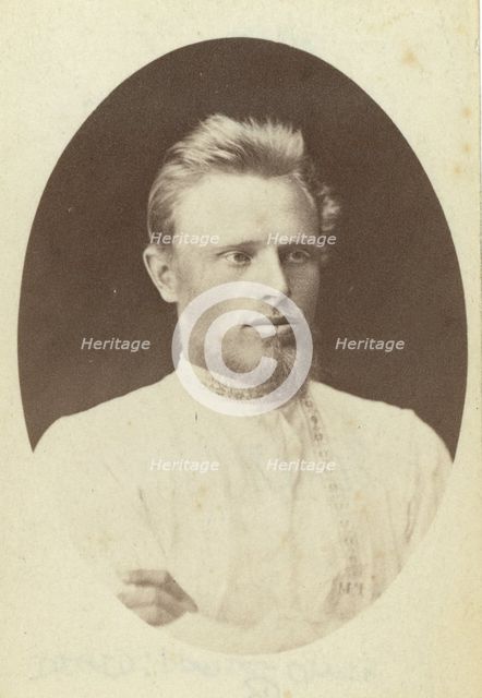 Ivan Cherniavski, head-and-shoulders portrait, facing right, between 1880 and 1886. Creator: Unknown.