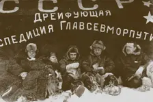 Ivan Papanin, Ernst Krenkel, Evgeny Fedorov and Petr Shirshov at the expedition North Pole-1, 1938