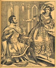 Ivanhoe: Sir Brian de Bois Guilbert & Rebecca 19th century. Artists: JL Marks, Ralph Nevill
