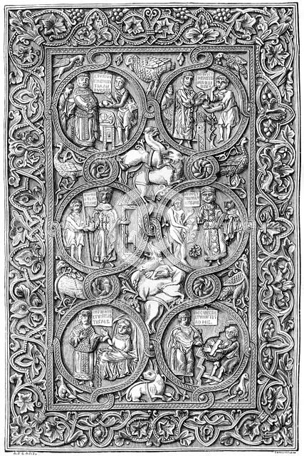 Ivory cover of a Book of Hours, 11th century (1882-1884). Artist: Tamisier