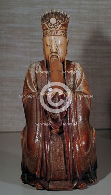Ivory Chinese figurine of Tien Kuan. Artist: Unknown