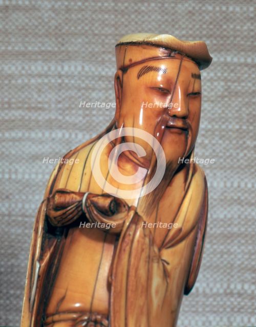 Ivory Chinese figurine of Chang Kuo Lao, 17th century.