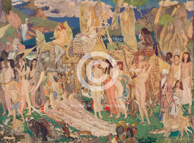 'Ivory, Apes and Peacocks (The Queen of Sheba)', c1909. Artist: John Duncan.