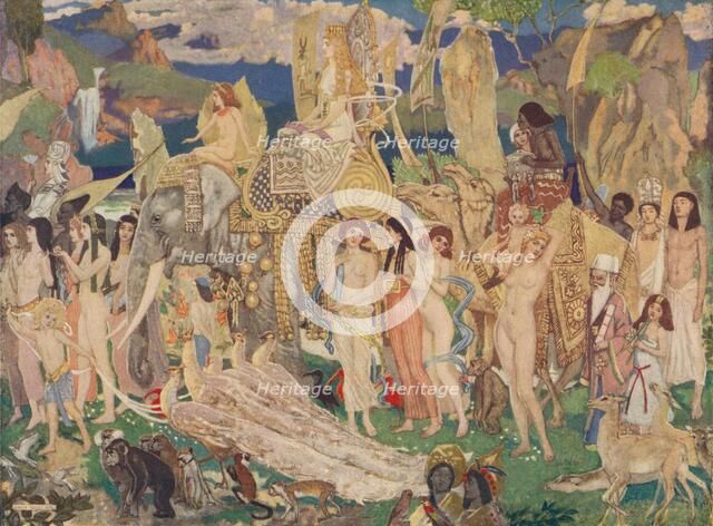 'Ivory, Apes and Peacocks (The Queen of Sheba)', c1909. Artist: John Duncan.