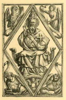 Ivory book cover depicting God the Father, early 15th century, (1881). Creator: J Brooke